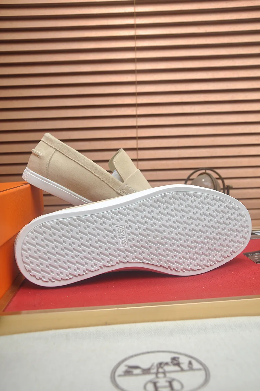 Men's Men's Shoes💰560💶[[HERMES]] (High-end Niuli) New 🍀 HERMES - top version of Hermès classic casual leather shoes! Made of imported original cowhide, the inner top layer is comfortable cowhide lining! Original wear-resistant rubber outsole! High quality products! Code number 39-45 (45 customized)